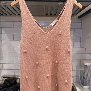 Blu Pepper Textured Knit Top in Tan